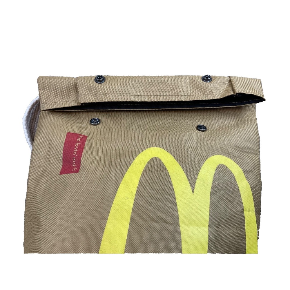 McDonald's I'm Lovin Eat Shoulder Bag Rucksack Lunch School Travel Canvas Snap
